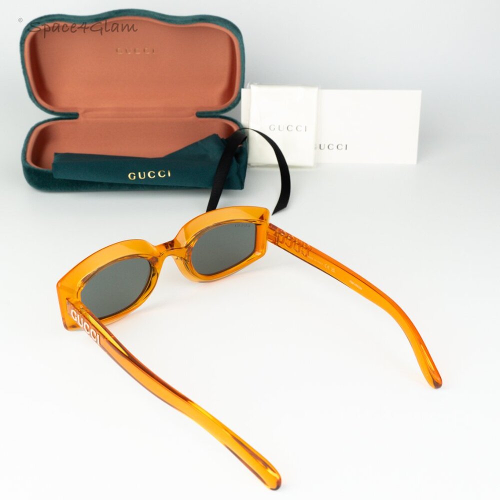 BRAND NEW Gucci GG1719S 005 Orange Grey Women Square Sunglasses GG 1719S - Picture 7 of 8